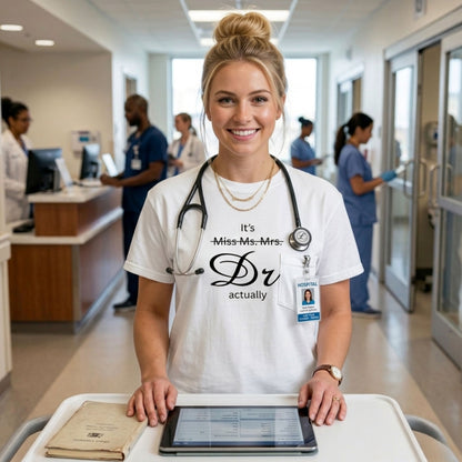 It's Dr. Actually" Comfort Colors® T-Shirt - Academic Doctorate Gift - PhD & Medical Doctor Tee