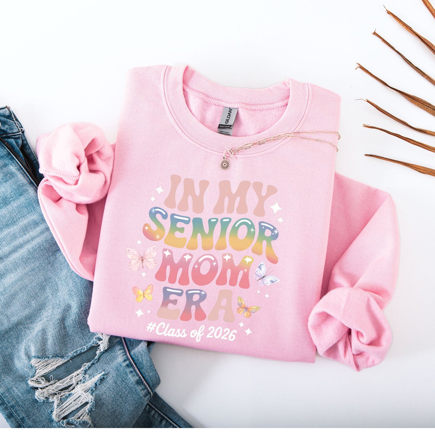 Retro Senior Mom 2026 Shirt, Graduation Gift for Mom, Colorful Butterfly Era Pullover, Proud Grad Mom Gift