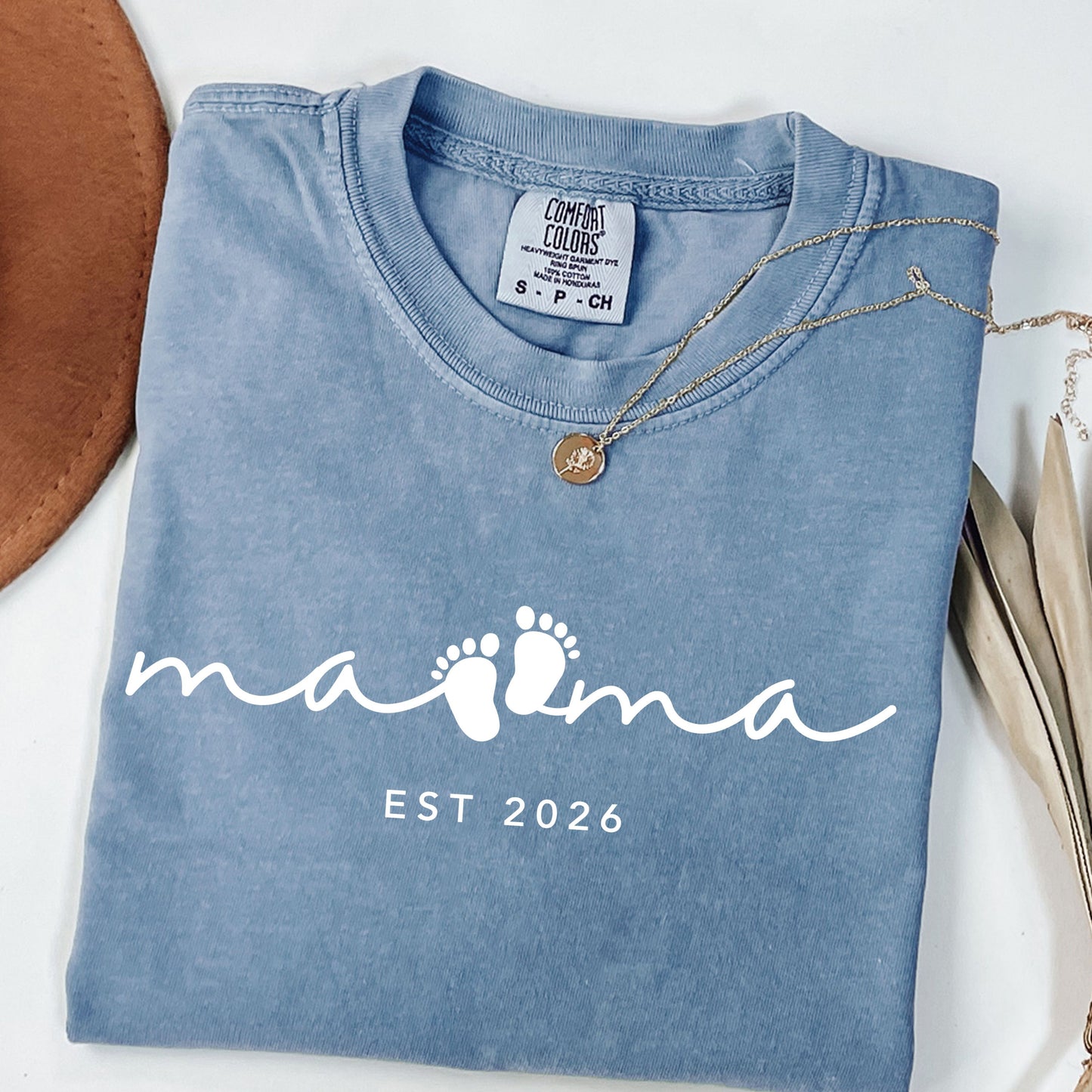 Custom Mama Est 2026 Shirt -  Personalized Motherhood T-Shirt - New Mom Gift