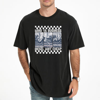 Funny Raccoon Diesel Ain't Cheap Shirt, Sarcastic Mechanic Trucker Graphic Tee