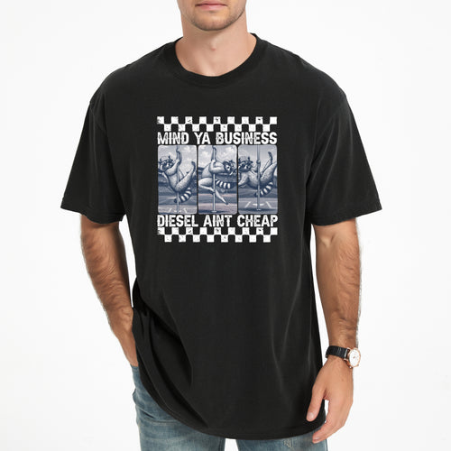 Funny Raccoon Diesel Ain't Cheap Shirt, Sarcastic Mechanic Trucker Graphic Tee
