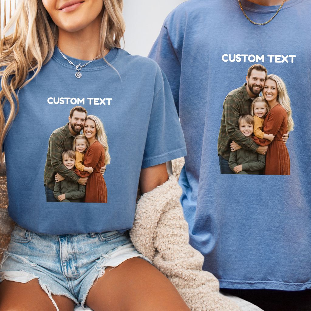 Custom Photo Shirt, Personalized T-Shirt, Custom Picture Tshirt, Your Photo Shirt, Family Picture Tee, Logo Image Shirts Gift