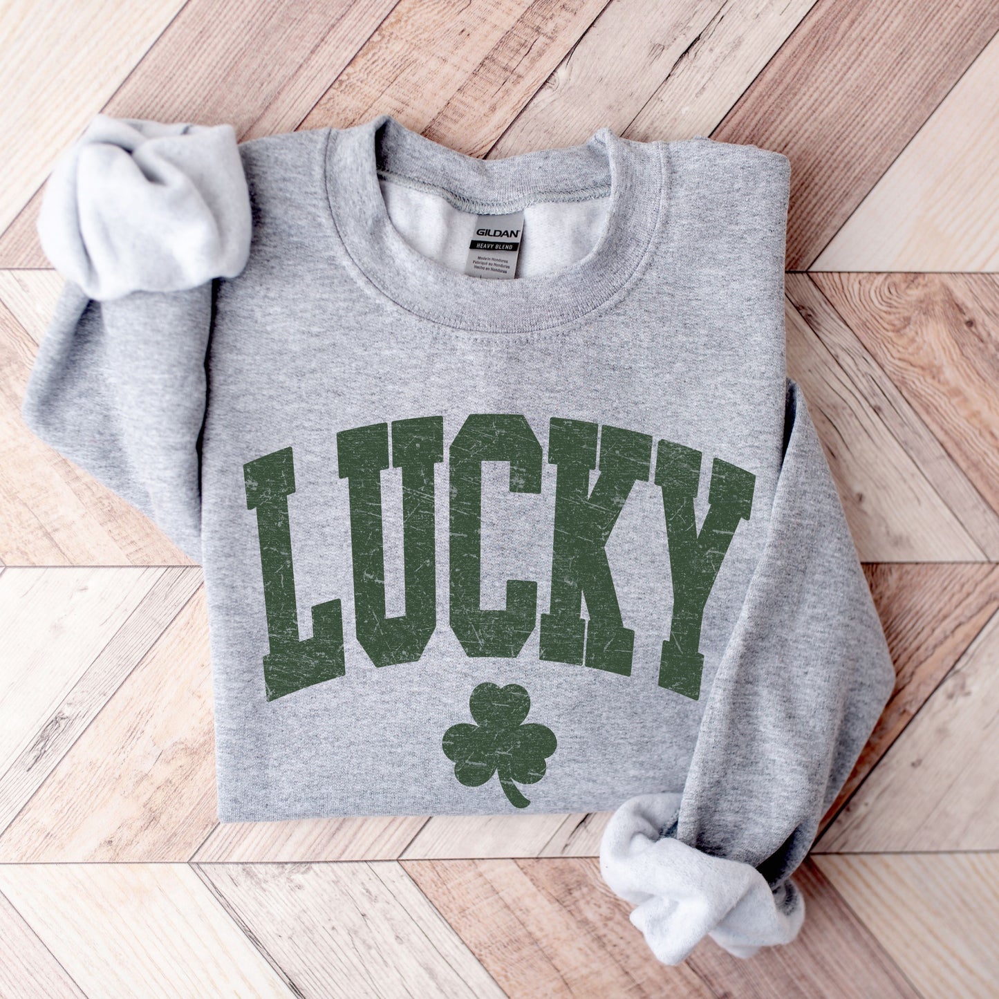 Lucky Shamrock Sweatshirt – Vintage Style Lucky Crewneck, St. Patrick’s Day Unisex  Hoodie