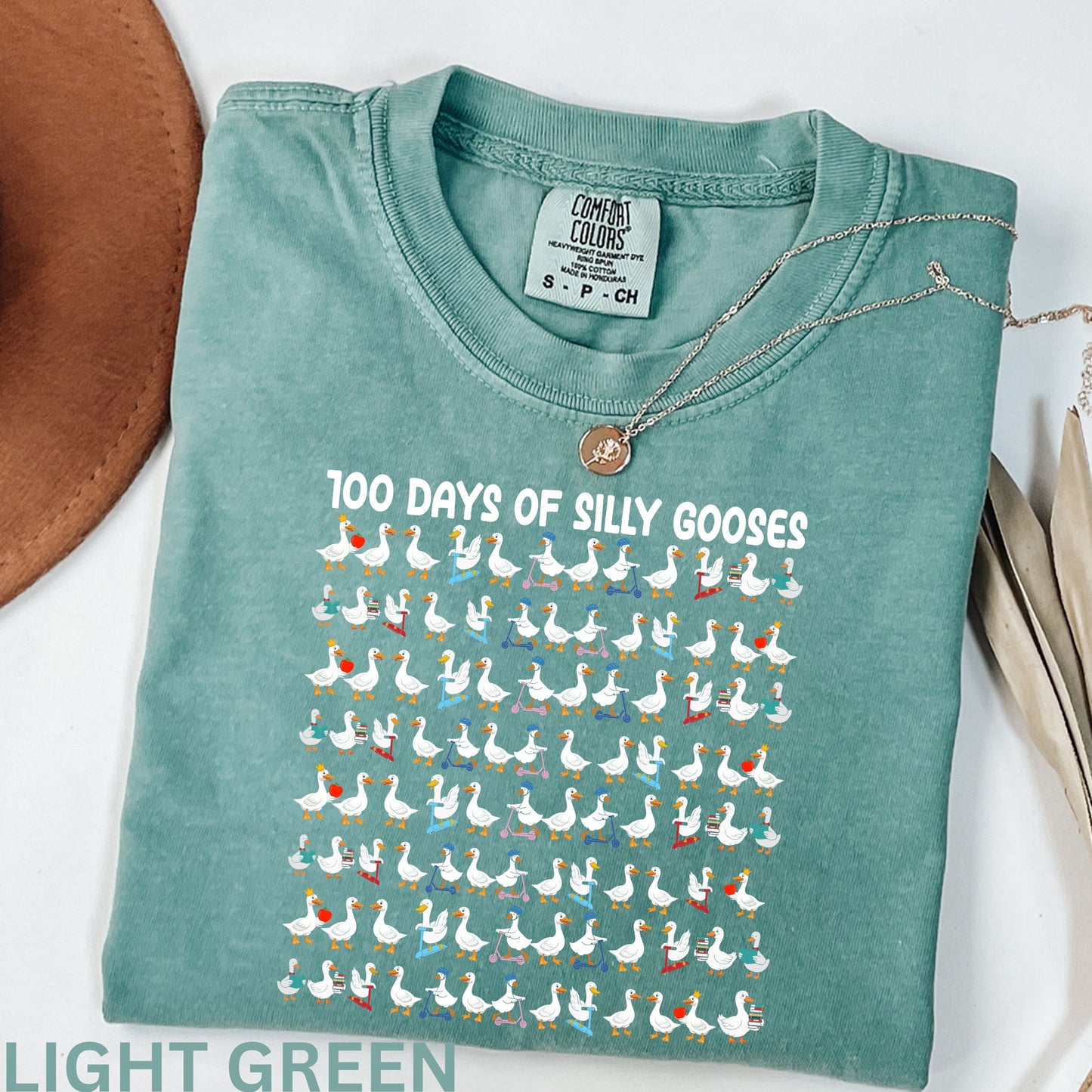100 Days of Silly Gooses Shirt, 100th Day of School Teacher Gift, Cute Goose Crewneck, 100 Days of School T-Shirt, 100 Days Smarter Kids Tee