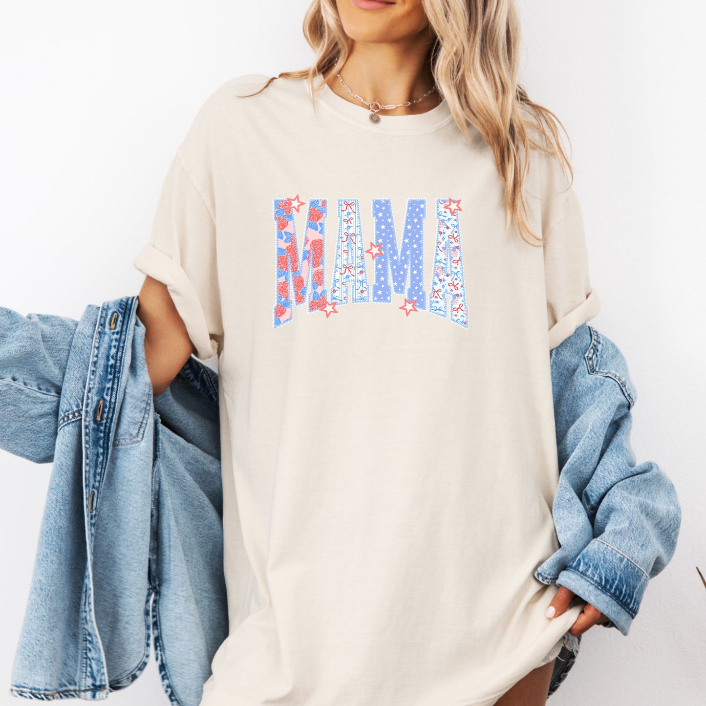Coquette Patriotic Mama Mini Matching Shirts, Fourth of July Mommy and Me Tee, Floral Bow USA Shirt, 250th Years USA  Anniversary Family Outfit