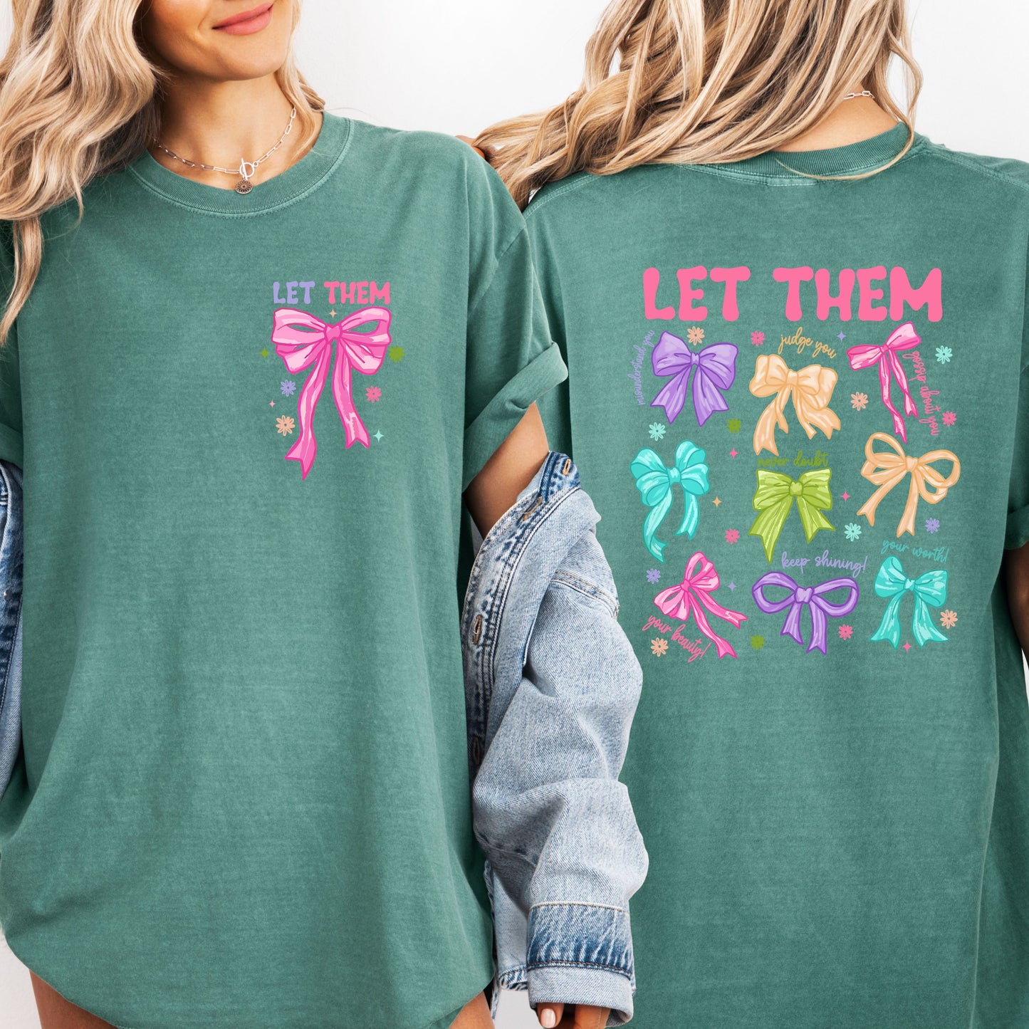 Let Them Bow Shirt, Coquette Aesthetic Mental Health Tee, Motivational Positive Quote T-shirt, Inspiring Saying Gift, Retro Self Love Shirt