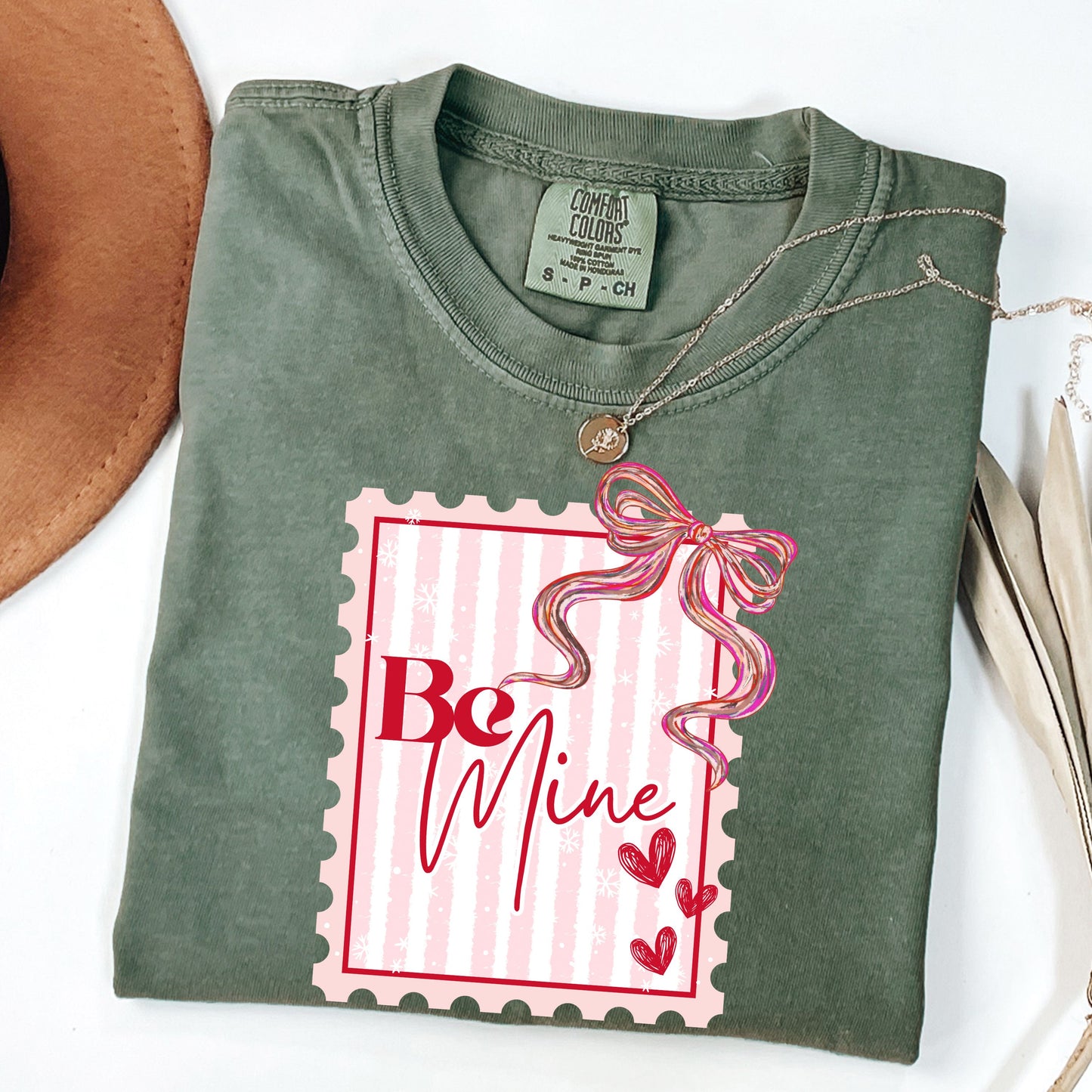 Be Mine Valentine Shirt, Coquette Bow Valentine's Day Shirt, Pink Bow Shirt, Retro Valentine Postage Stamp Tee,Cute Galentine Gift