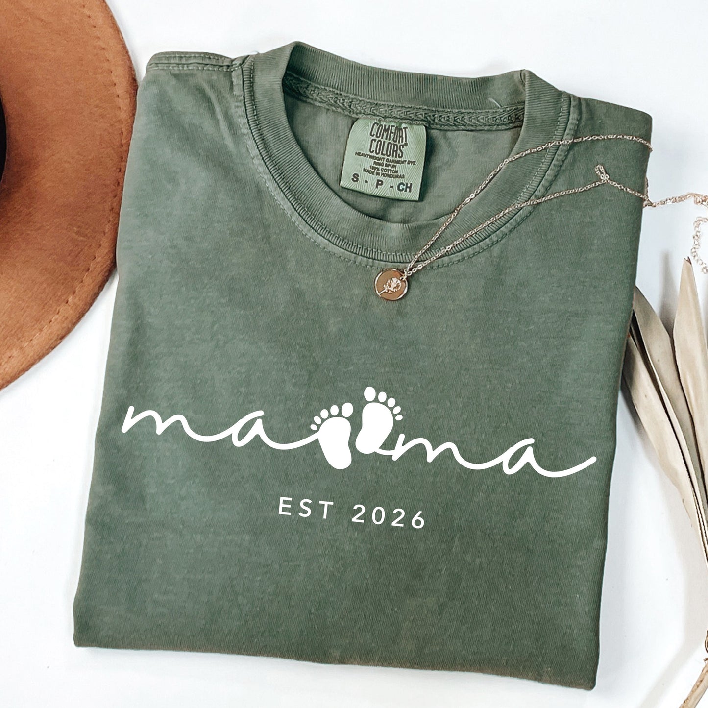 Custom Mama Est 2026 Shirt -  Personalized Motherhood T-Shirt - New Mom Gift