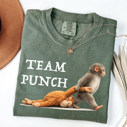 Team Punch  Shirt, Funny Monkey Graphic Tee, Vintage Monkey Humor T-Shirt,  Retro Animal Tee, Sarcastic Friend Gift