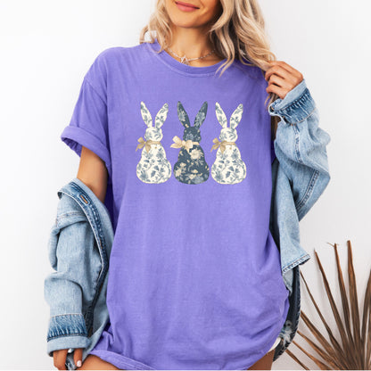 Coquette Bow  Floral Easter Bunny , Cute Easter Shirt for Women, Easter Rabbit T-Shirt, Easter Gift
