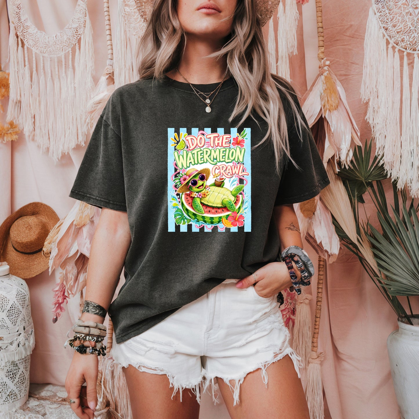 Do The Watermelon Crawl Shirt, Country Concert Tee, Watermelon Turtle Shirt, Tropical Summer Shirt, Hawaiian Vacation Shirt