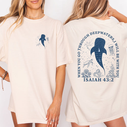 Christian T Shirts: Isaiah 43.2 Shirt, Bible Verse Tee, Faith Based , Church Team Outfit