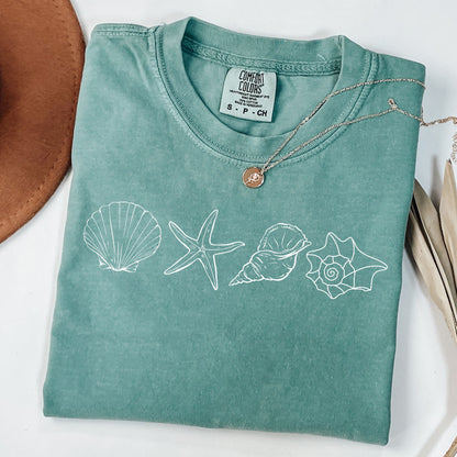 Seashell T-Shirt, Seashell Shirt, Beach Lover, Ocean Lover Gift, Summer Vibes Shirt,  Summer Shirt, Comfort Colors® Beach Shirt, Beach Shirt