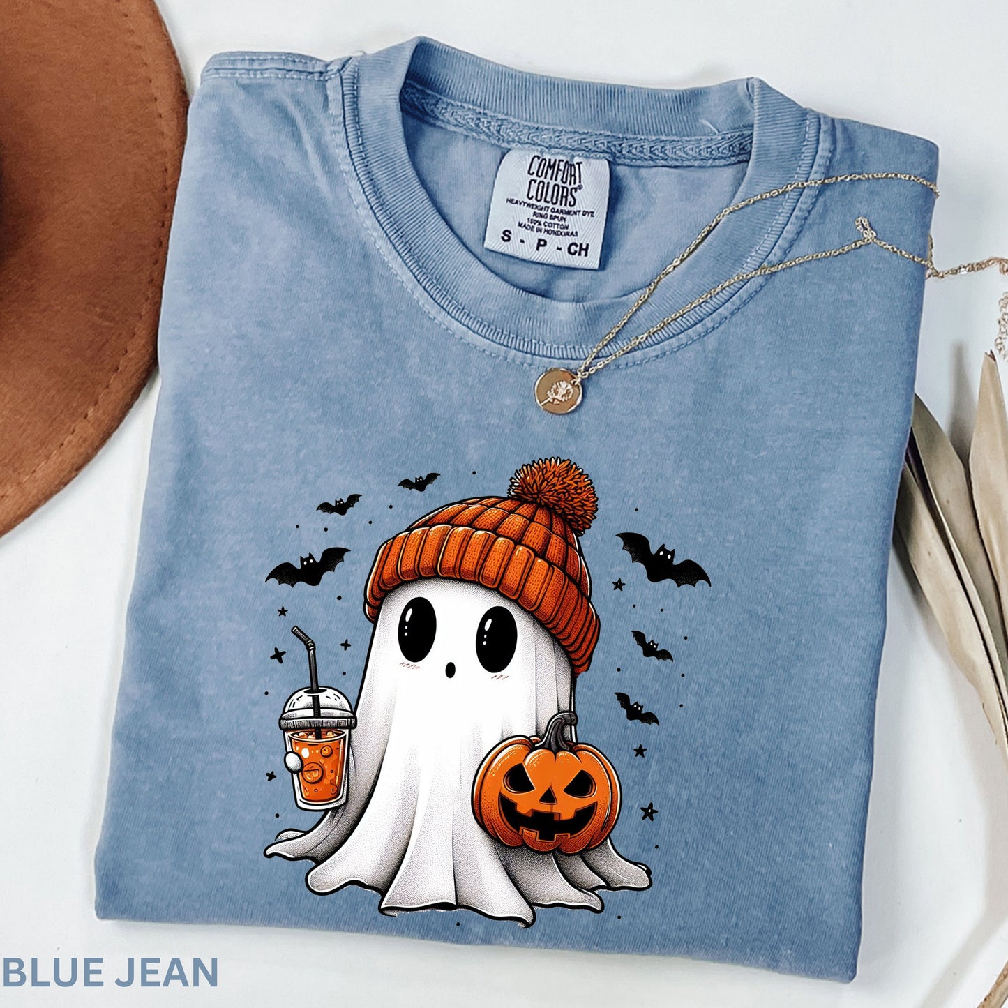 Comfort Colors® Сute Ghost Coffee Shirt, Сute Little Ghost Iced Coffee t-shirt, Boo Ghost Shirt, Ghost Coffee Shirt, Halloween Coffee Lovers
