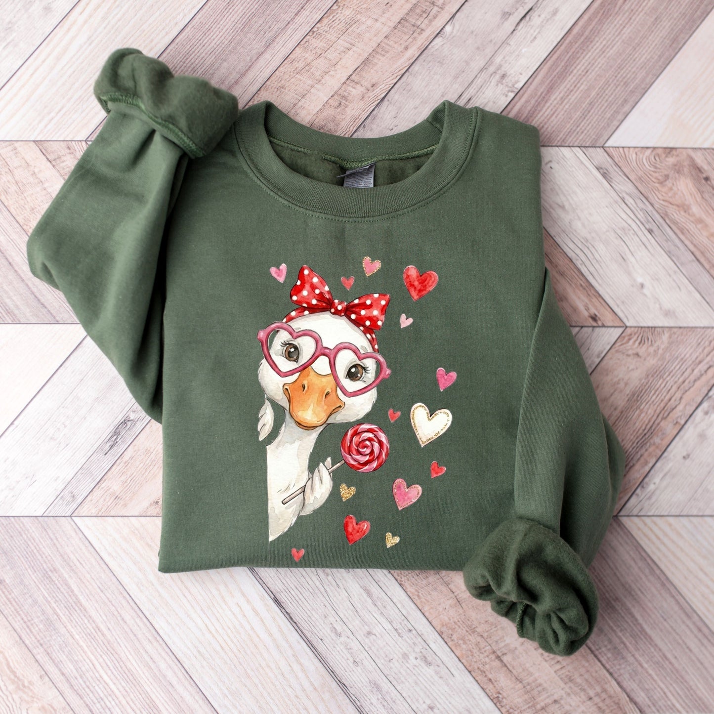 Retro Valentine's Day Sweet Goose Sweatshirt, Funny Valentine Goose Hoodie, Pink Coquette Valentine Sweater, XoXo Be Mine Sweatshirt