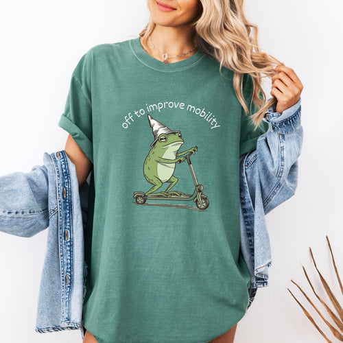 Physical Therapy Gift, Off To Improve Mobility Frog Sweatshirt, OT Student Graduation Gift, Funny PT Crewneck, Whimsical Frog Scooter Shirt