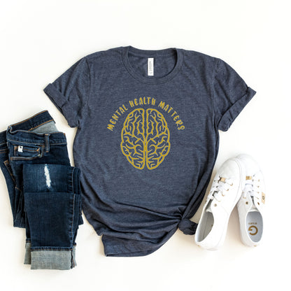 Mental Health Matters T Shirt, Brain Graphic Tee, Awareness T-shirt, Positive Aesthetic Clothes, Mental Health Warrior Gift, Counselor Shirt