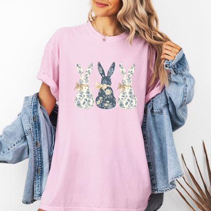 Coquette Bow  Floral Easter Bunny , Cute Easter Shirt for Women, Easter Rabbit T-Shirt, Easter Gift