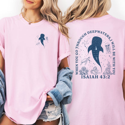 Christian T Shirts: Isaiah 43.2 Shirt, Bible Verse Tee, Faith Based , Church Team Outfit
