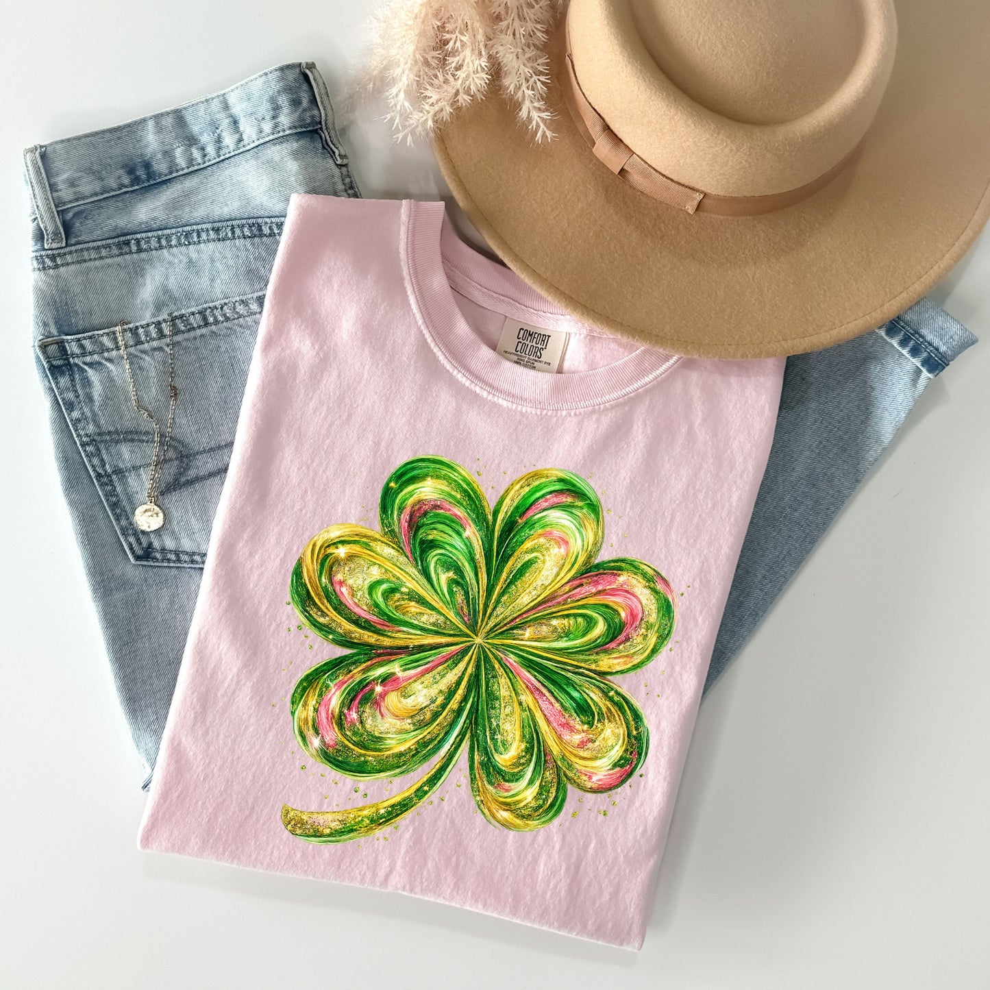 Four Leaf Clover T-shirt, Shamrock Shirt,  St Patricks Day Tee, Lucky Charm Shirt, Irish Pride Graphic Top