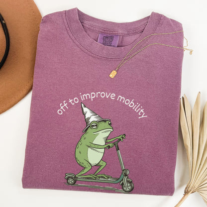 Physical Therapy Gift, Off To Improve Mobility Frog Sweatshirt, OT Student Graduation Gift, Funny PT Crewneck, Whimsical Frog Scooter Shirt
