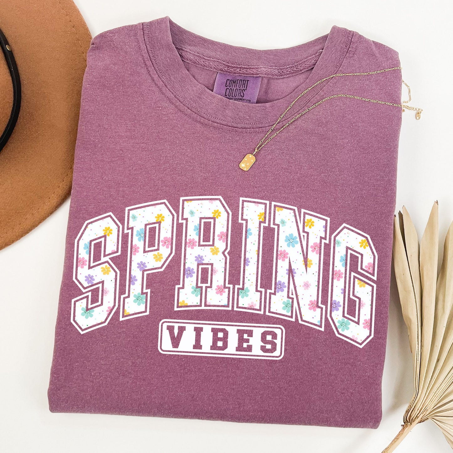 Spring Vibes Shirt, Floral Varsity T-shirt, Retro Spring Break Tee, Teacher Life Shirt, Wildflower Graphic, Teacher Gift