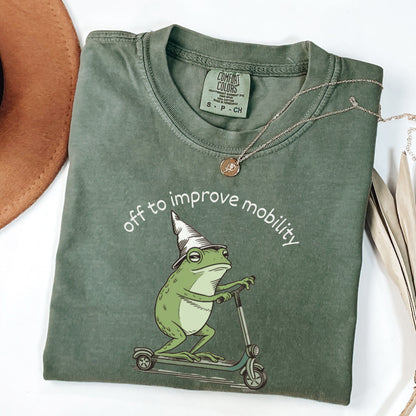 Physical Therapy Gift, Off To Improve Mobility Frog Sweatshirt, OT Student Graduation Gift, Funny PT Crewneck, Whimsical Frog Scooter Shirt