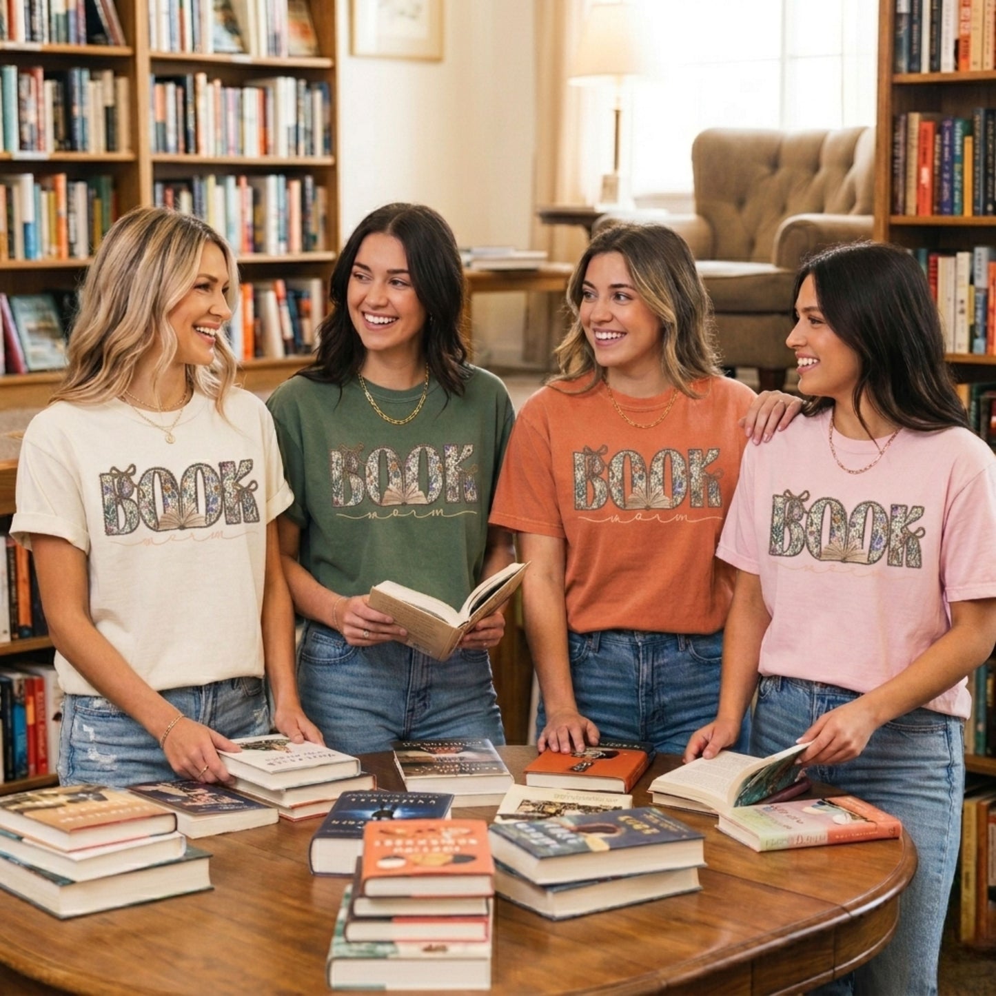 Bulk Bookworm Shirts for Book Club, Custom Library Staff Tees, Aesthetic Bookish Group Shirts, Bibliophile Bulk Order, Librarian Team Gift