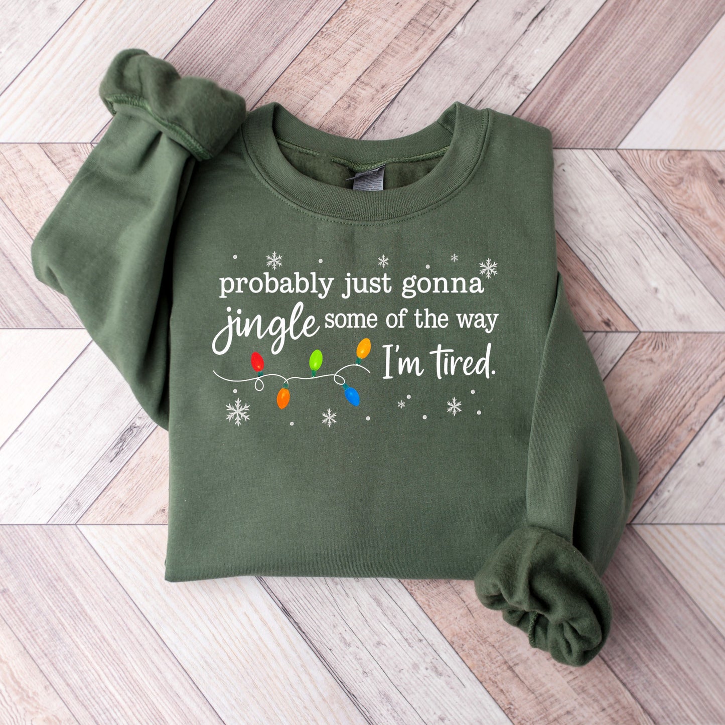 Christmas Jingle Song Sweatshirt, Probably Just Gonna Jingle Some Of The Way I'm Tired Christmas tShirt,Funny Holiday Shirt,Xmas Long Sleeve