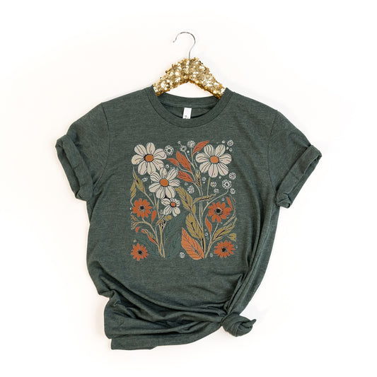 Vintage Floral Graphic Tee - Elegant Floral Quote T-Shirt - Casual Wear