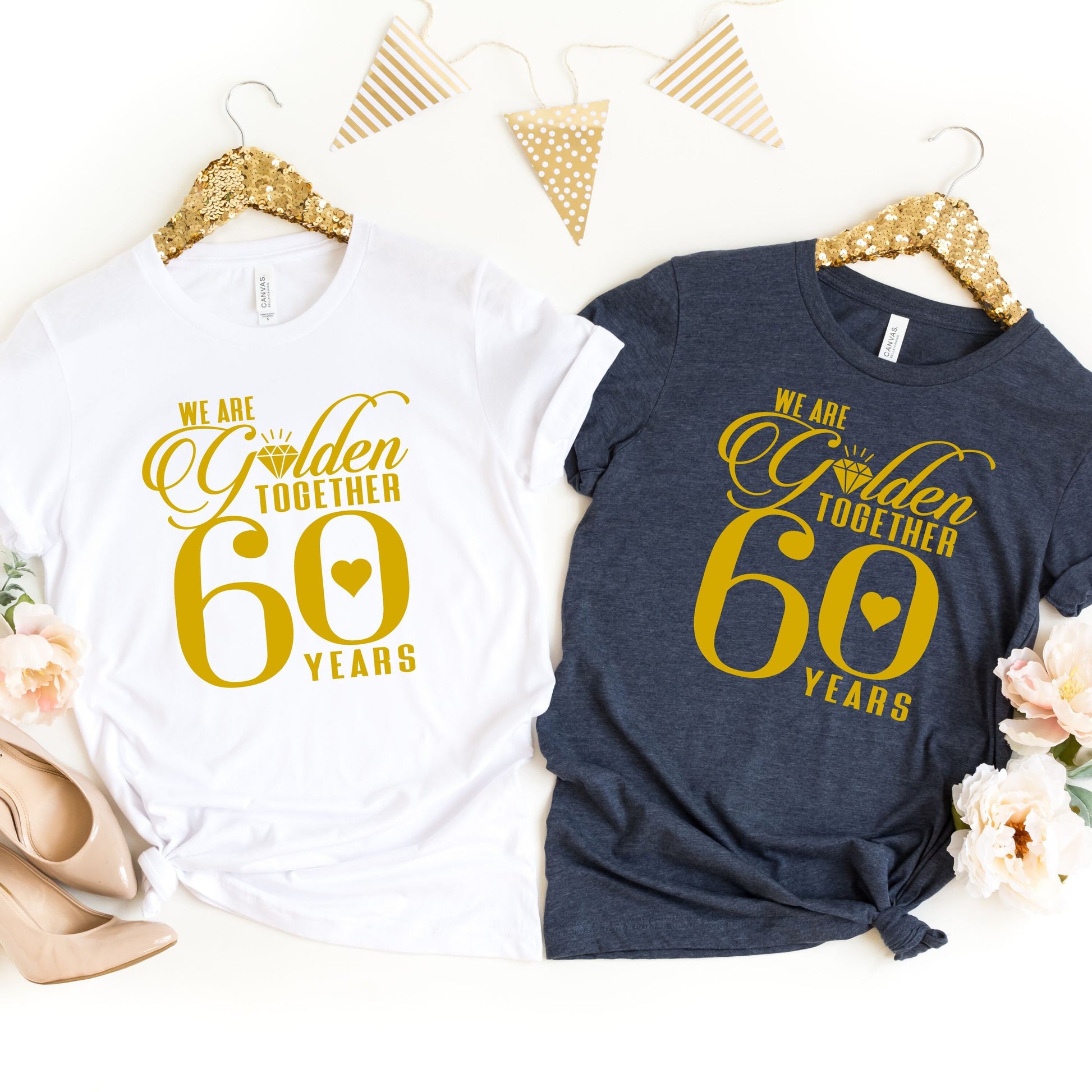 Anniversary Gift For Him, 60th Wedding Anniversary Shirts, Married 60 Years Mom Dad Mother Father Gift, 60th Anniversary Shirt, Couples Tee