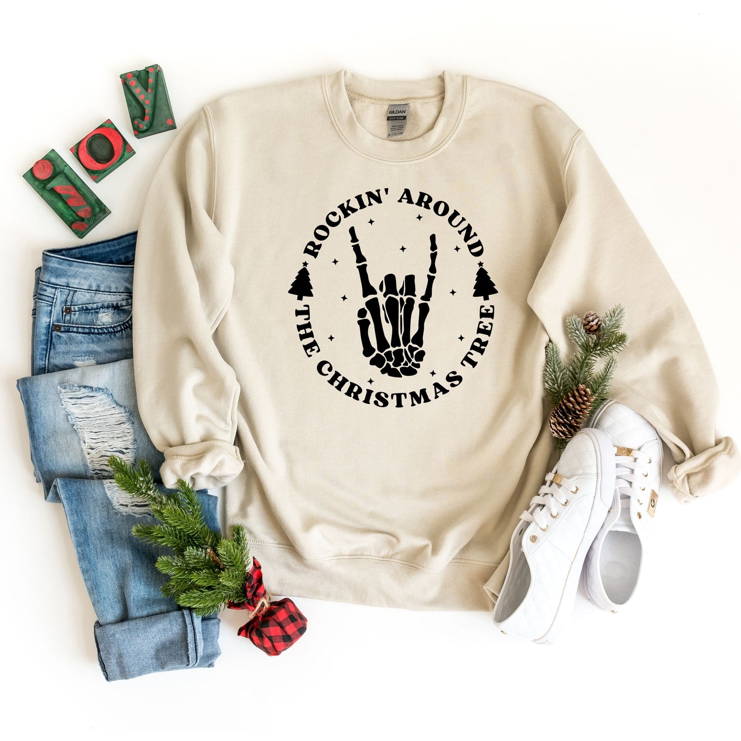 Christmas Tree Sweatshirt, Rockin Around The Christmas Tree, Women Christmas Shirts, Christmas Crewneck, Holiday Sweatshirt, Winter Sweater