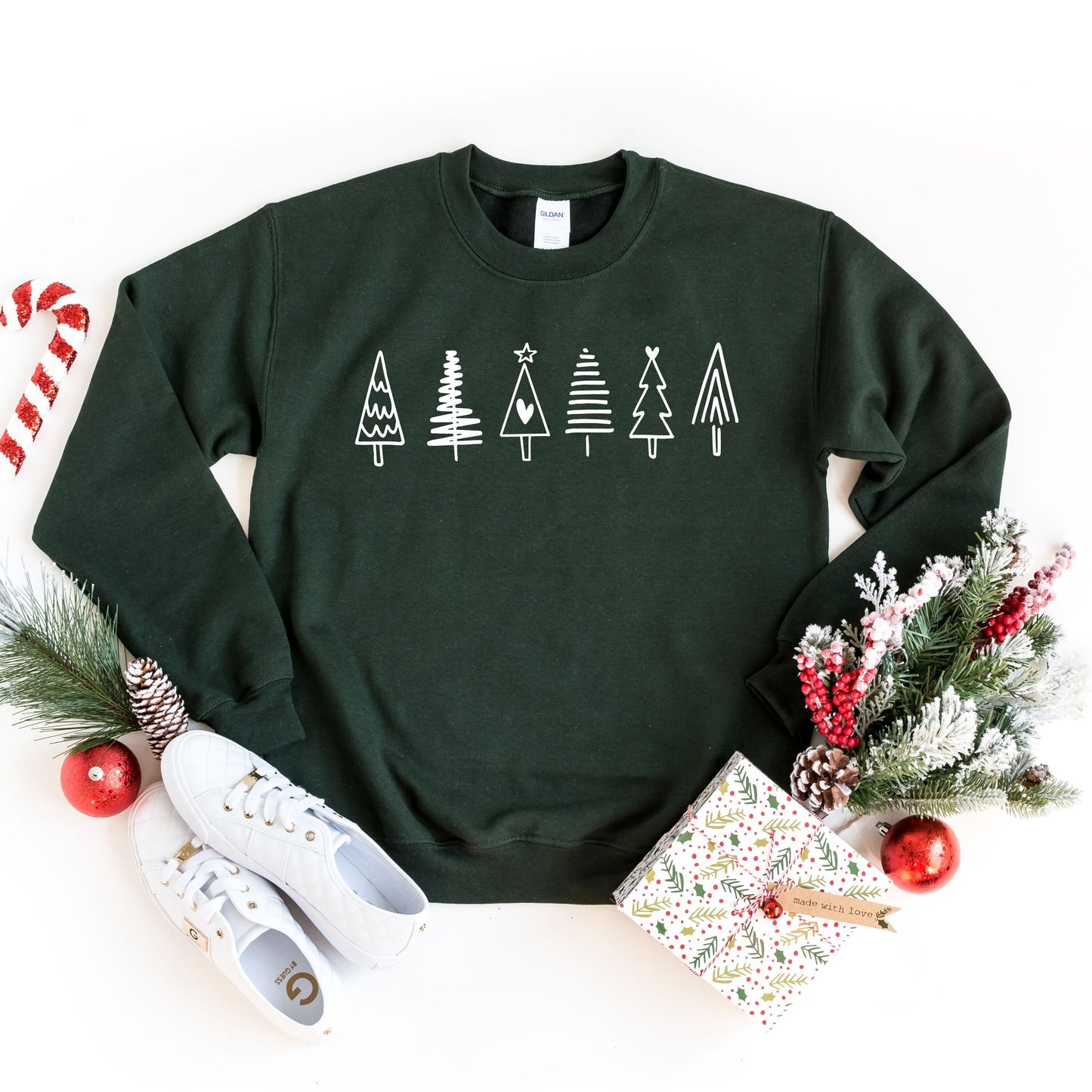 Christmas Sweatshirt, Christmas Tree Sweatshirt, Minimal Christmas Sweatshirt, Holiday Sweaters for Women, Winter Sweatshirt, Christmas Gift