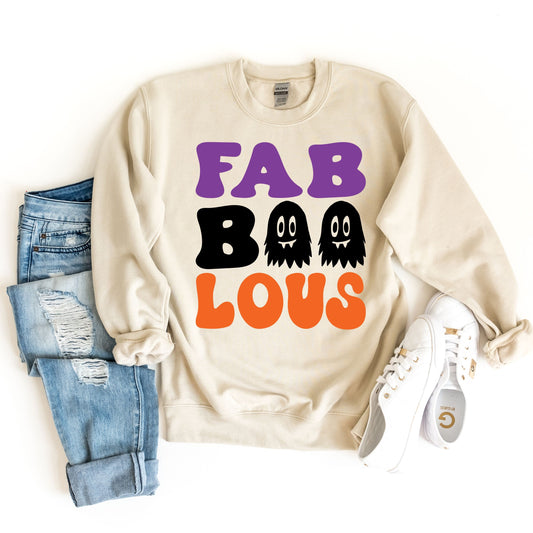 Retro Fab Boo Lous Sweatshirt, Ghost Fabulous Sweatshirt, Retro Halloween Sweater, Spooky Shirt, Cute Halloween Costume,Fall Tee,Ghost Sweat