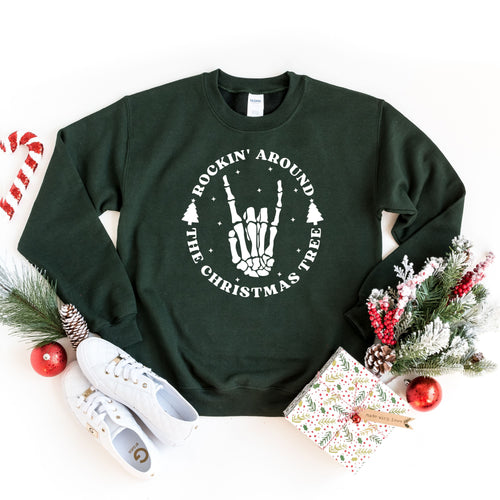 Christmas Tree Sweatshirt, Rockin Around The Christmas Tree, Women Christmas Shirts, Christmas Crewneck, Holiday Sweatshirt, Winter Sweater