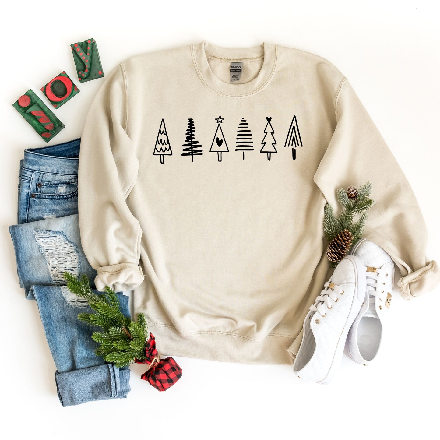 Christmas Sweatshirt, Christmas Tree Sweatshirt, Minimal Christmas Sweatshirt, Holiday Sweaters for Women, Winter Sweatshirt, Christmas Gift