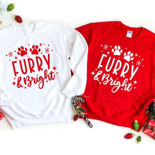 Dog Lover Christmas Gift, Furry & Bright Sweatshirt, Dog Owner Christmas Gift, Christmas Dog Shirt, Dog Christmas Sweater, Christmas Sweater