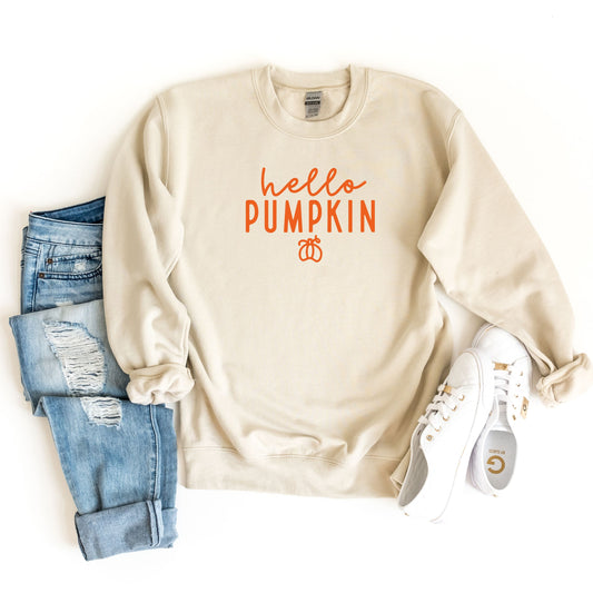Hello Pumpkin Sweatshirt, Fall Outfit for Women, Pumpkin Crewneck, Cute Fall Sweatshirt, Pumpkin Season Sweater, Cute Fall Sweatshirt