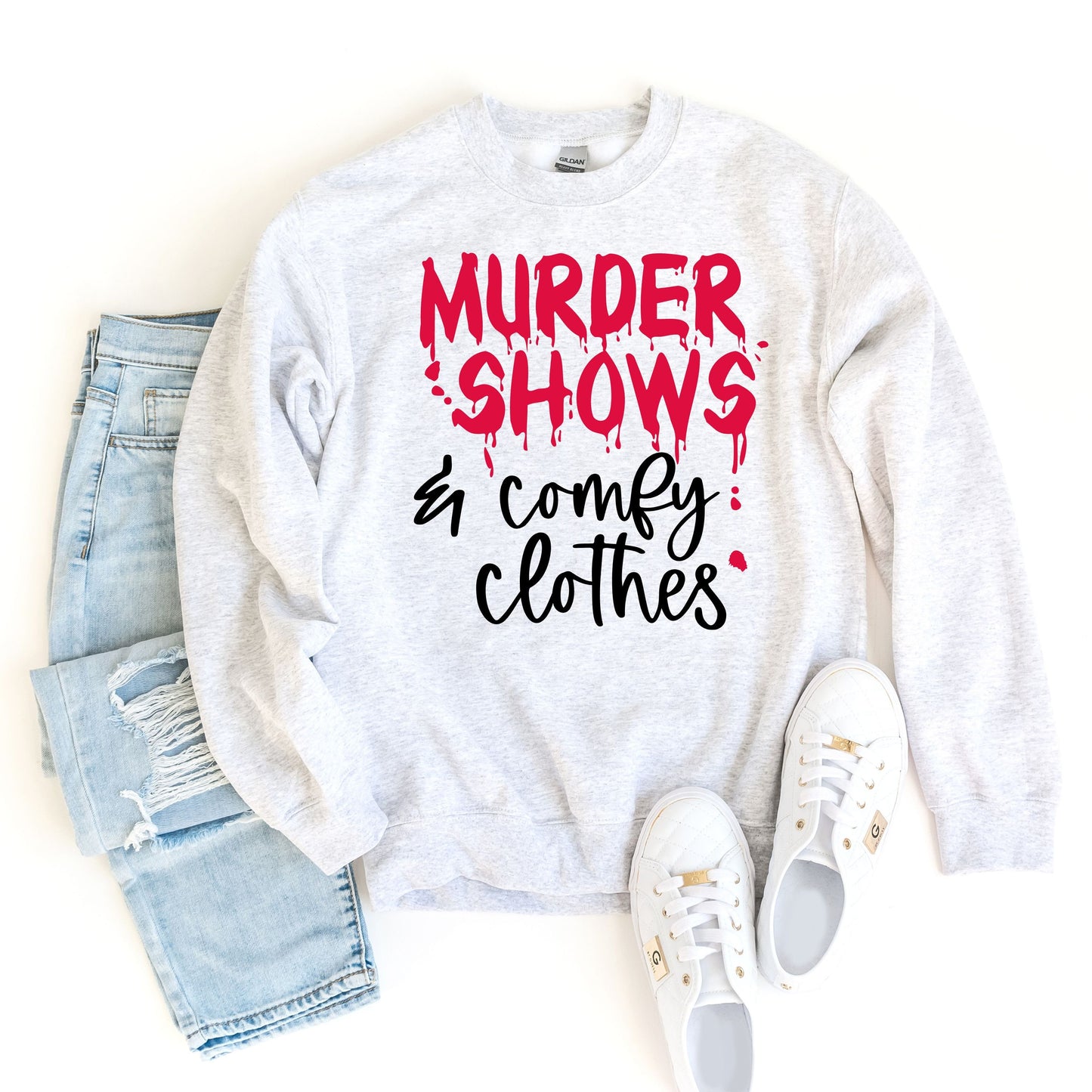 Murder Shows Comfy Clothes, Hustle Sweatshirt, Murder Mystery Sweat, Blood Splatter Sweater, Halloween Criminal Minds Tee, True Crime Sweat