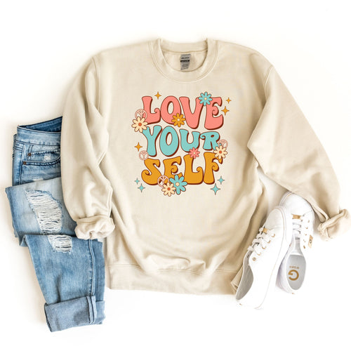 Love Yourself Sweatshirt, Self Love Sweatshirt, Preppy Sweatshirt, Retro Mental Health Sweatshirt, School Psychologist Sweatshirt,Counselor