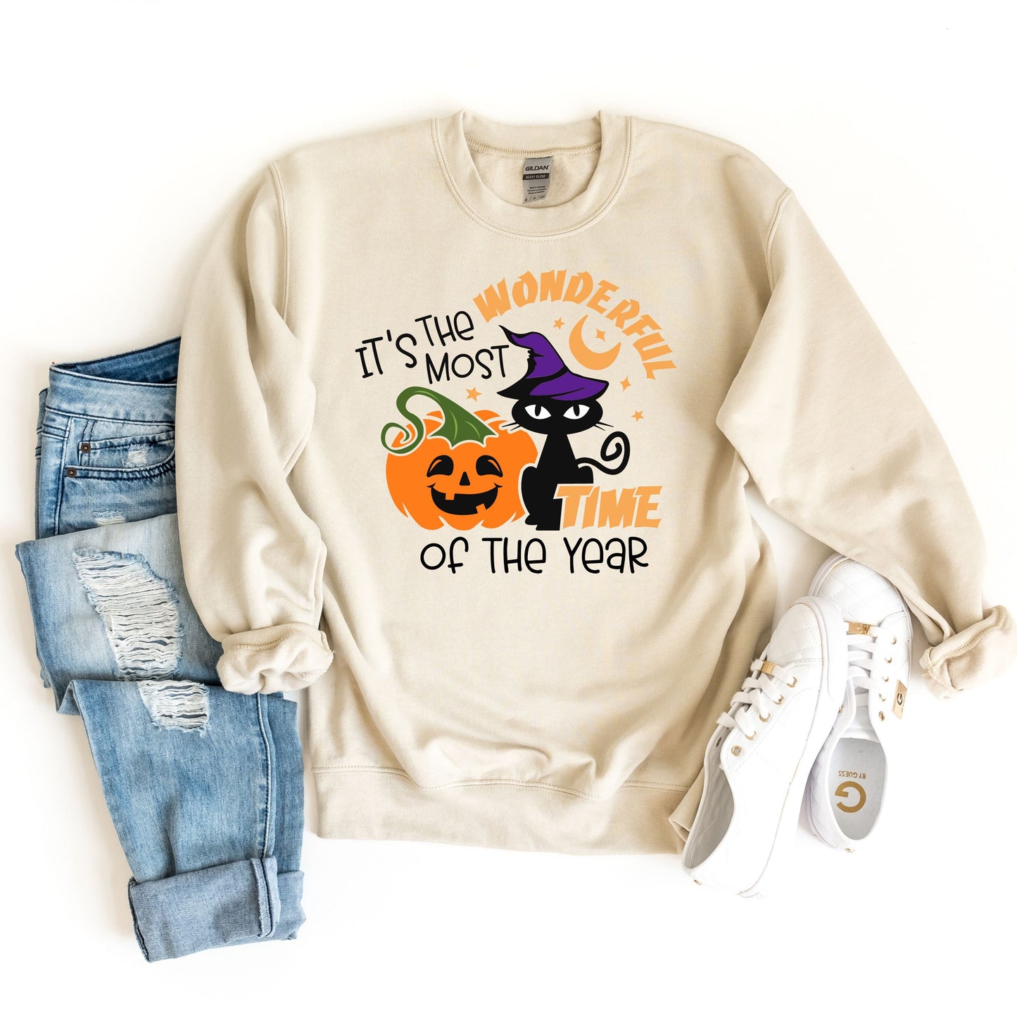Black Cat Pumpkin Sweatshirt, Halloween Black Cat Sweater, Fall Sweatshirt, Halloween Sweatshirt, Retro Halloween Sweatshirt, Jack O Lantern