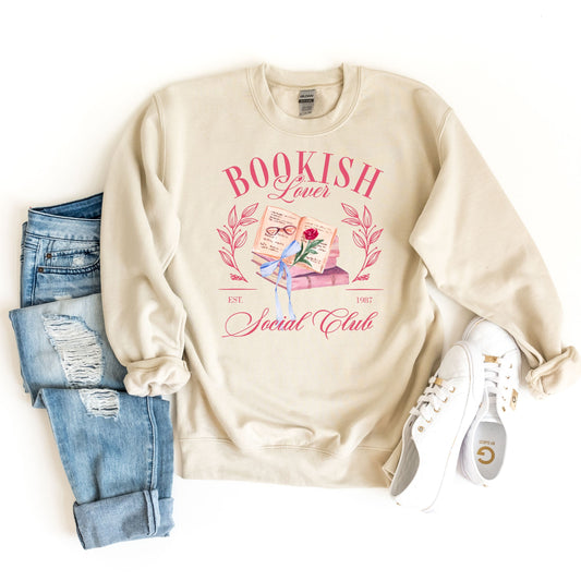 Bookish Social Club Sweatshirt, Bookworm Sweatshirts, Teacher Sweater, Gift For Book Lover, Library Gifts,Read Books Sweaters,Back To School