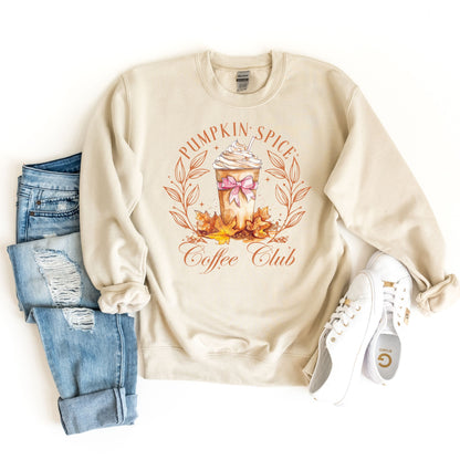 Coquette Pumpkin Spice Coffee Club Sweatshirt, Fall Coffee Sweater, Halloween Sweat, Pumpkin Spice Coffee Club Hoodie, Women Fall Hoodie