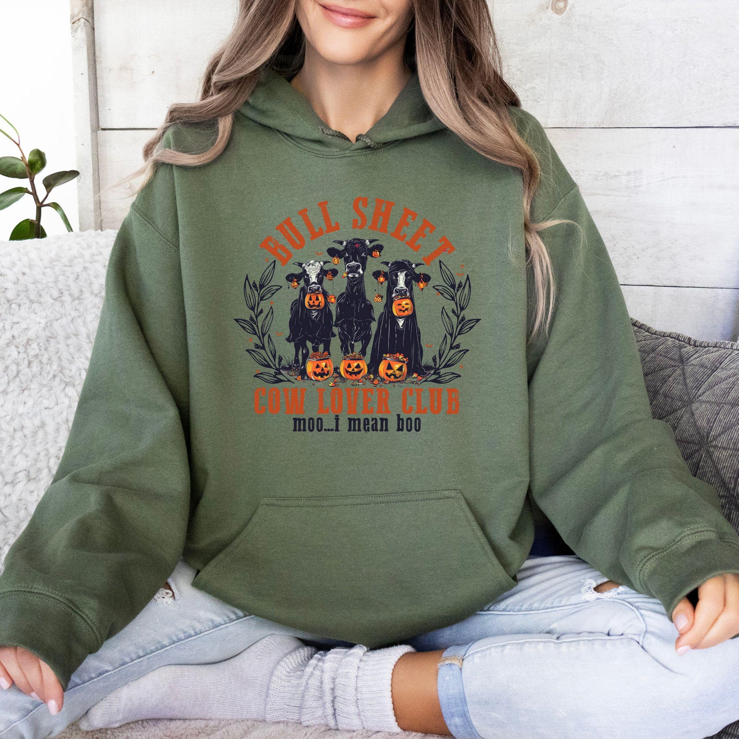 Bull Sheet Sweatshirt, Cow-Bull Lover Club Hoodie, Black Bull Sweatshirt,Cow Bull Sheet Halloween,Boo Moo Sheet Sweats,Bull Hoodie,Cow Sweat