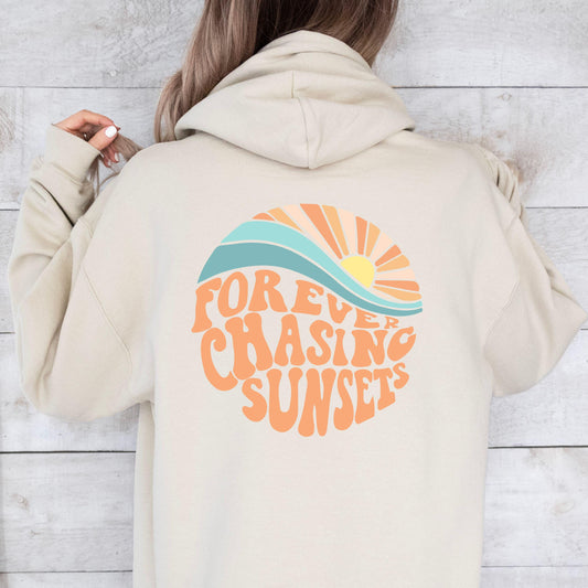 Forever Chasing Sunsets Hoodie or Sweatshirt, Beach Sweatshirt, Trendy Hoodie, Aesthetic Sweatshirt, Trendy Sweatshirt, Retro Beach Sweater