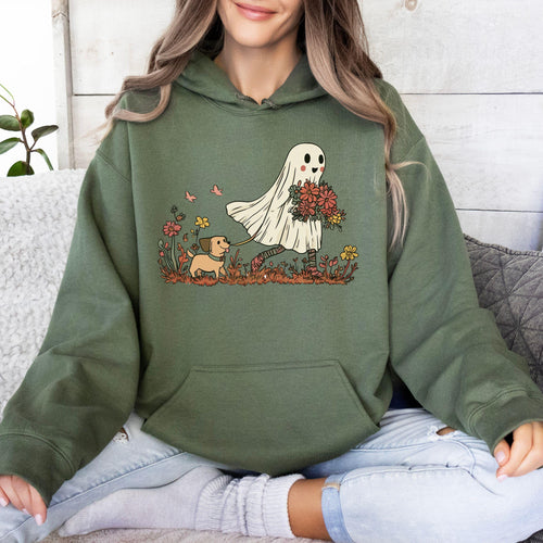 Сute Christmas Dog Ghost Hoodie, Funny Christmas Dog Ghost Hoodie, Ghost Dogs Hoodie, Halloween Dog, Dog Lover Gift,Christmas Farm Hoodie