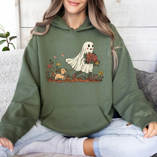 Сute Christmas Dog Ghost Hoodie, Funny Christmas Dog Ghost Hoodie, Ghost Dogs Hoodie, Halloween Dog, Dog Lover Gift,Christmas Farm Hoodie