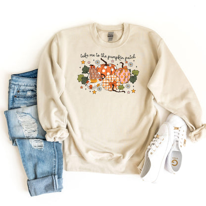 Take Me To The Pumpkin Patch Fall Sweatshirt, Pumpkin Pie Sweater,Pumpkin Patch Crew -  Pumpkin Patch Squad, Matching Family Pumpkin Sweater