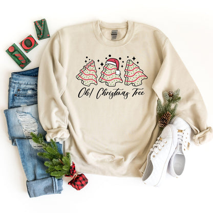 Oh Christmas Tree Sweatshirt, Christmas Tree Cake Sweater, Christmas Cake Sweatshirt, Christmas Crewneck, Ugly Christmas Sweater For Women