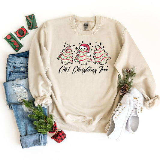 Oh Christmas Tree Sweatshirt, Christmas Tree Cake Sweater, Christmas Cake Sweatshirt, Christmas Crewneck, Ugly Christmas Sweater For Women